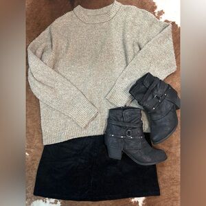 American Eagle Outfitters Heathered Brown Turtleneck Sweater